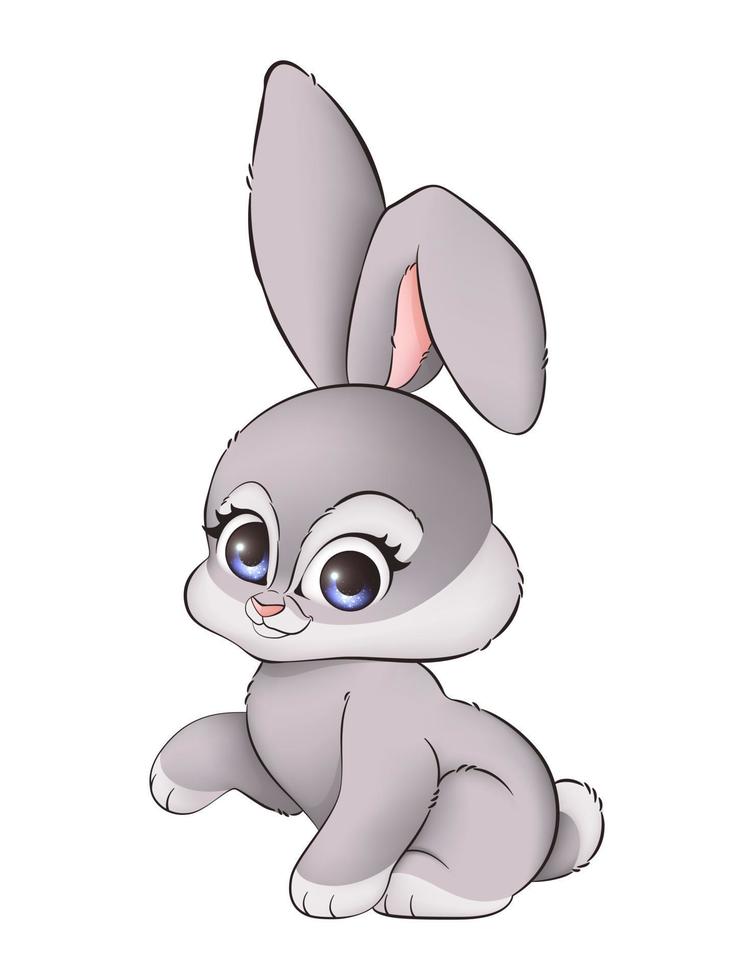 süß Hase, Hase Charakter skizzieren im Karikatur Stil. Illustration zum Kinder, Kinder- Design. Vektor isoliert Illustration. Zeichnung von ein süß Hase, Hase.