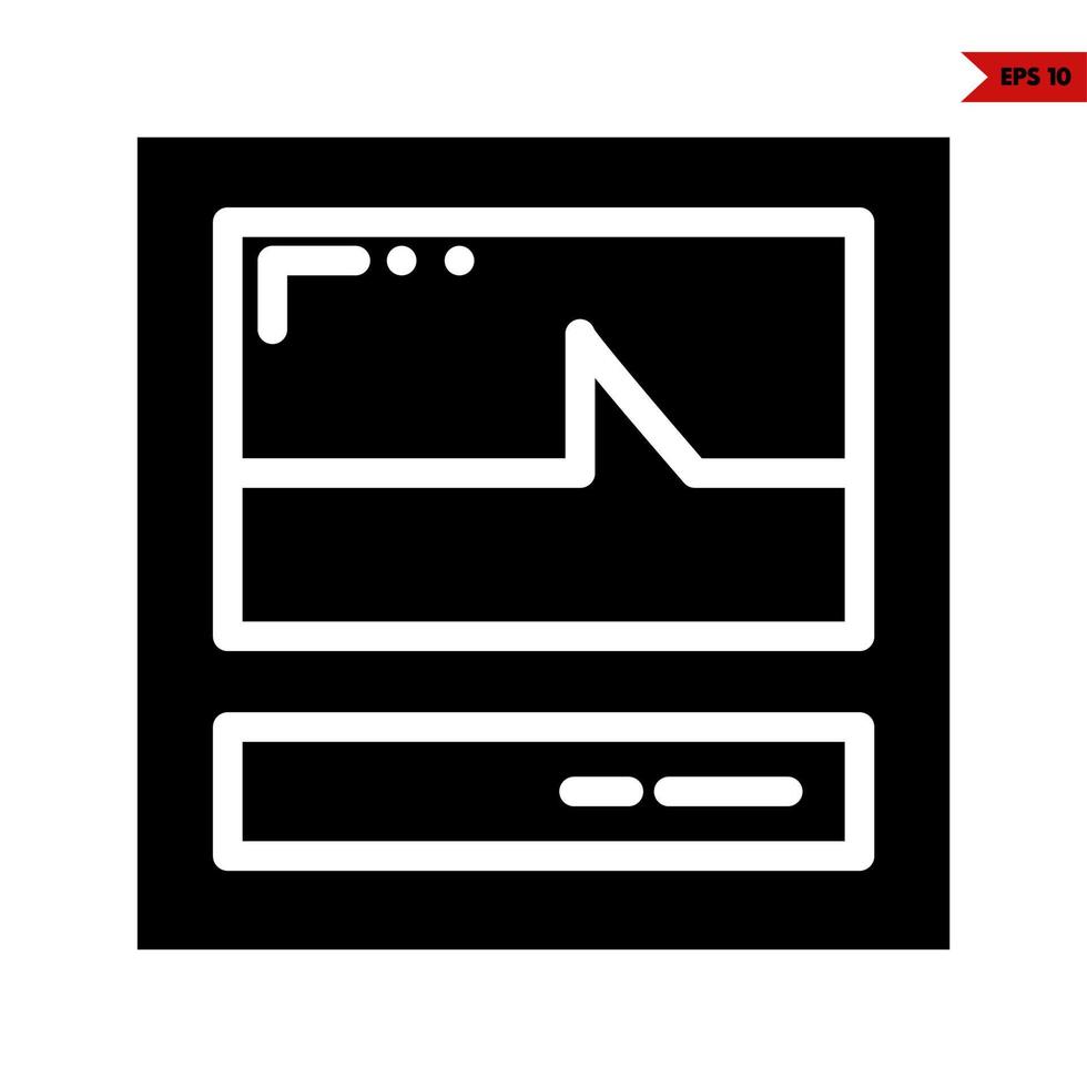 schlagen im Monitor Glyphe Symbol vektor