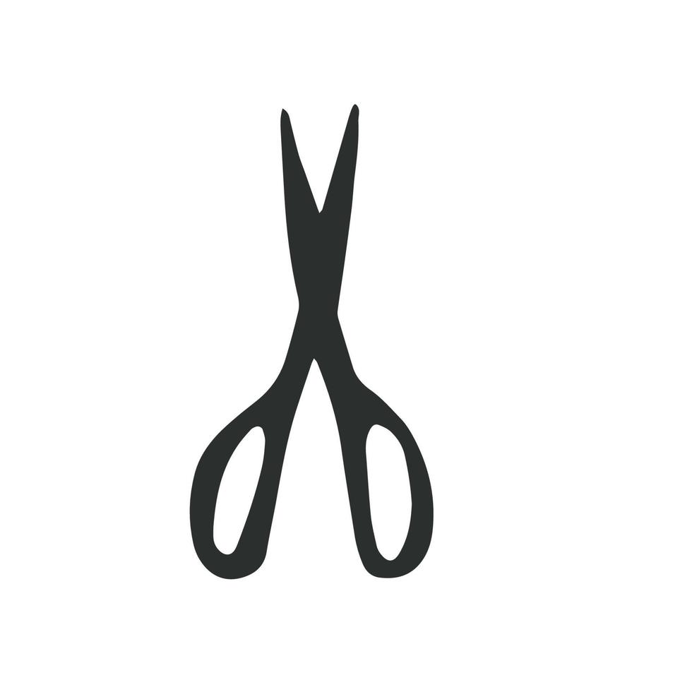 scissor ikon. hand dragen professionell par av sax skärande hår eller handarbete. hantverk och sax platt kreativ sax. vektor illustration