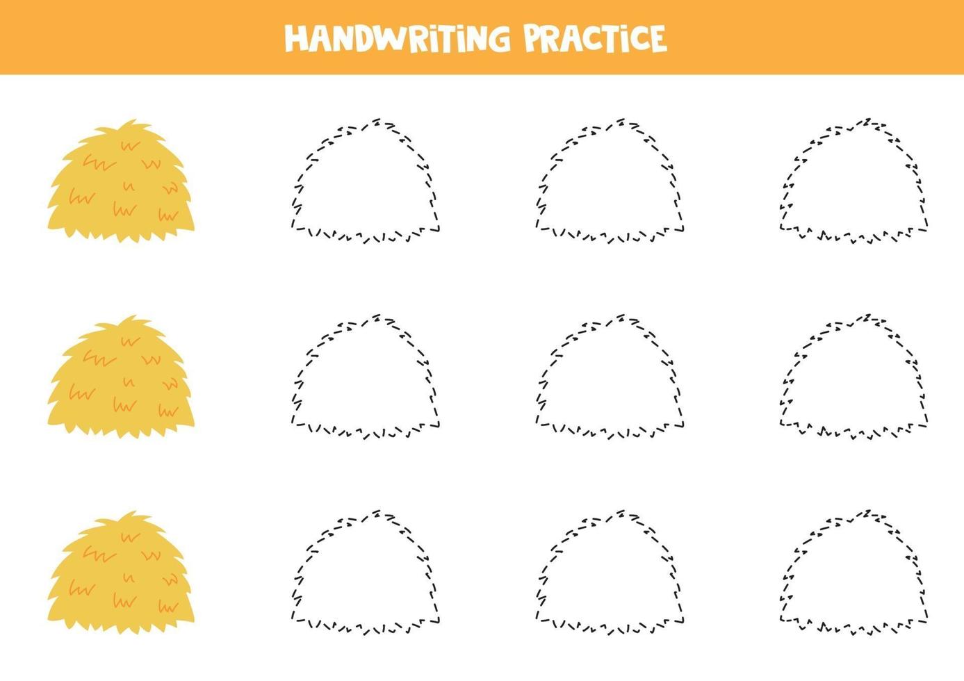 Verfolgen Sie die Linien mit Heuhaufen. Schreiberfahrung. vektor