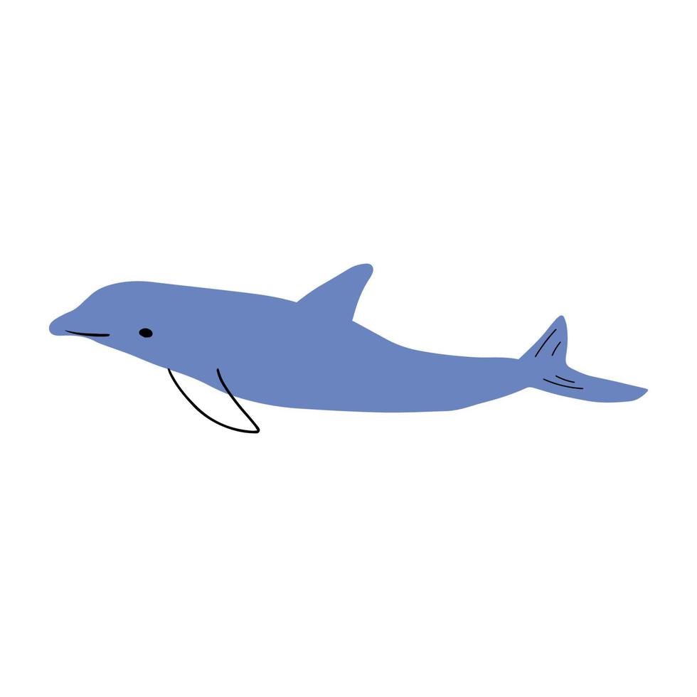 nautisk delfin. hav under vattnet djur. vektor illustration