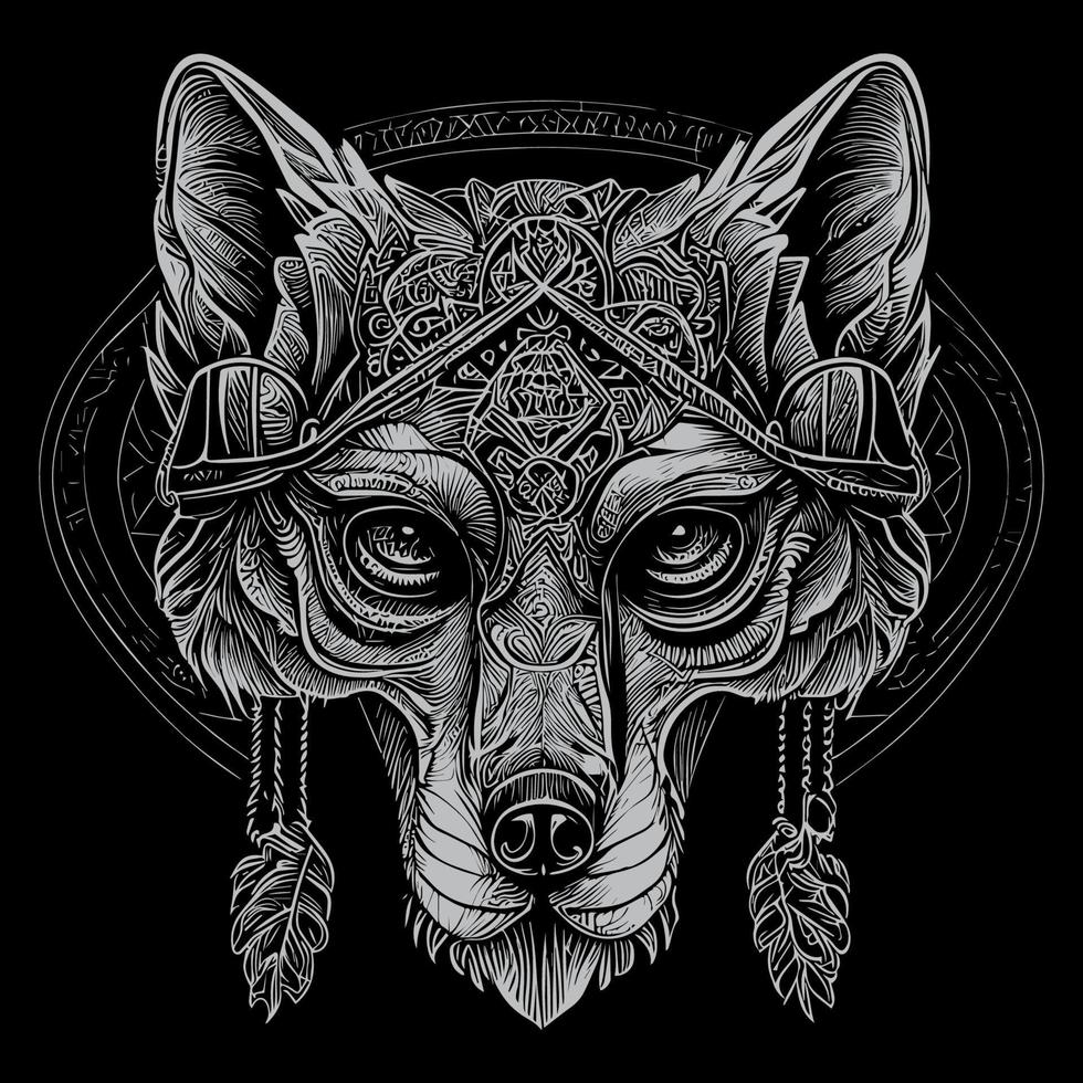 ein Wolf Illustration erfasst das Wesen von das majestätisch und heftig Kreatur, häufig mit es ist Piercing Blick, glatt Fell, und mächtig bauen vektor