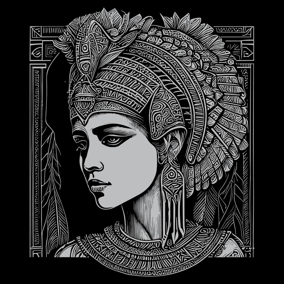 skön cleopatra var de sista farao av egypten, känd för henne slående utseende och politisk förmåga. henne berättelse fortsätter till fängsla och inspirera vektor