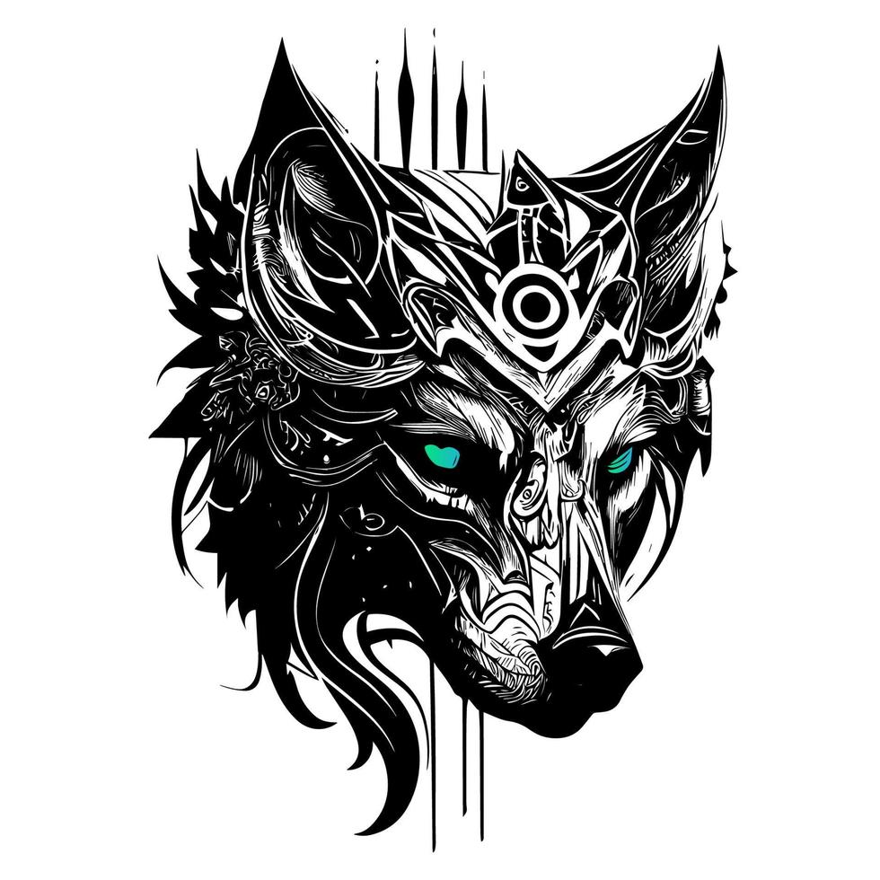 Mecha Wolf ist ein mächtig mechanisch Tier mit Scharf Zähne und Krallen, heftig Augen, und ein glatt metallisch Körper. es ist ein furchterregend Sicht zu erblicken vektor
