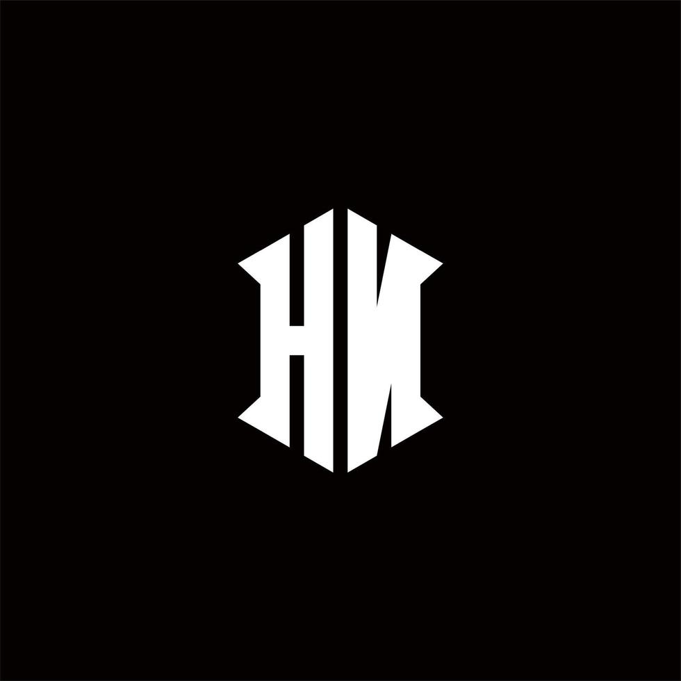 hn logotyp monogram med skydda form mönster mall vektor