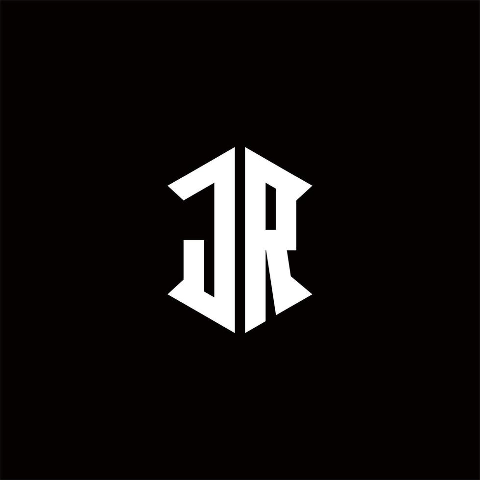 jr Logo Monogramm mit Schild gestalten Designs Vorlage vektor