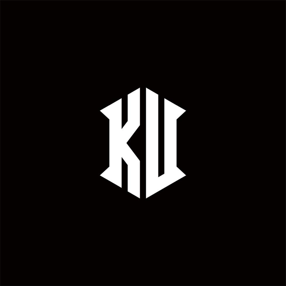 ku Logo Monogramm mit Schild gestalten Designs Vorlage vektor