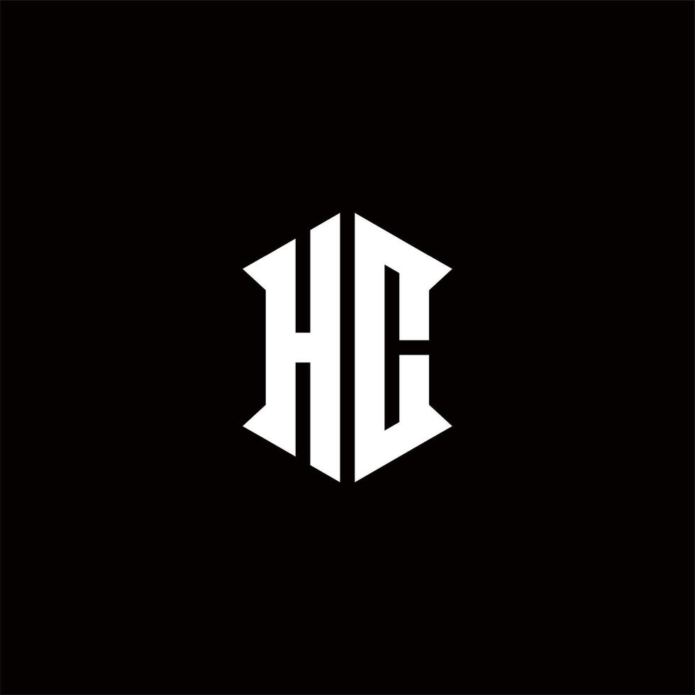 hc Logo Monogramm mit Schild gestalten Designs Vorlage vektor