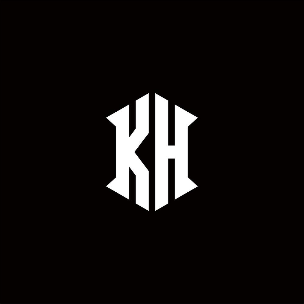 kh Logo Monogramm mit Schild gestalten Designs Vorlage vektor