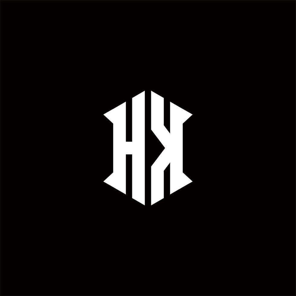 hk logotyp monogram med skydda form mönster mall vektor