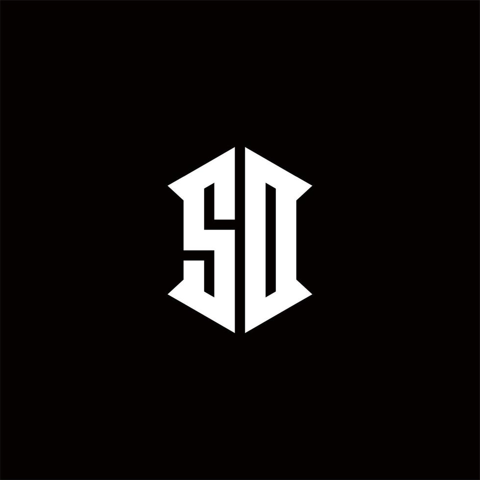 sd logotyp monogram med skydda form mönster mall vektor