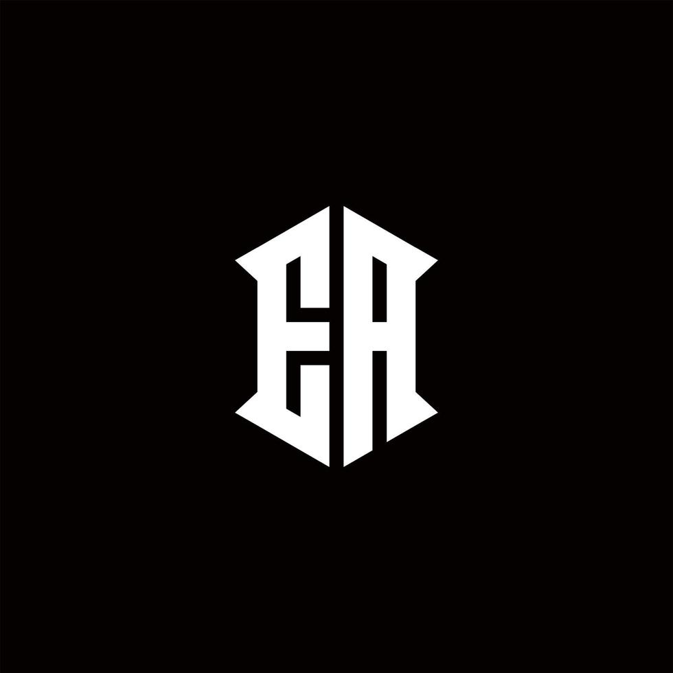 ea Logo Monogramm mit Schild gestalten Designs Vorlage vektor