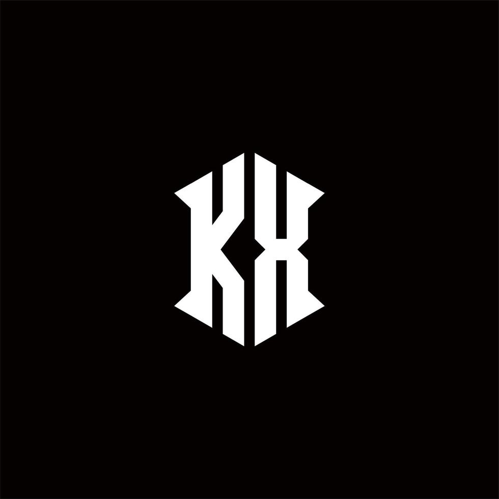 kx logotyp monogram med skydda form mönster mall vektor