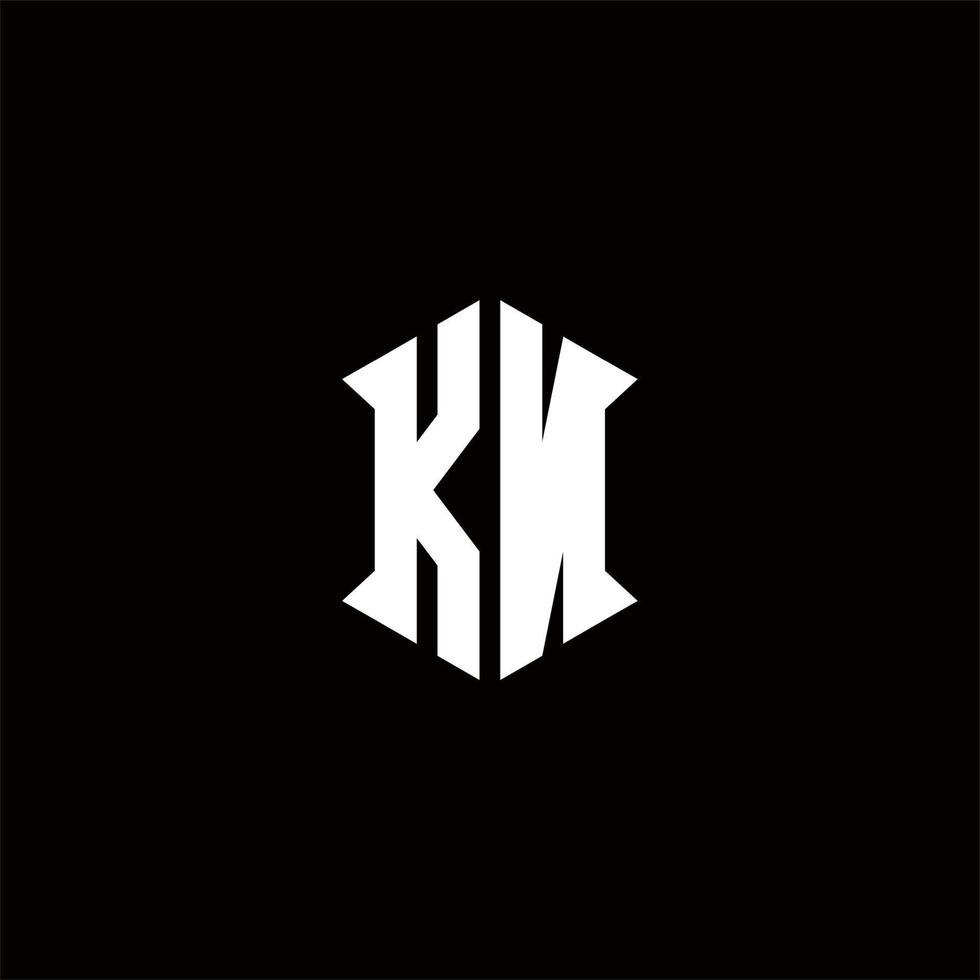 kn Logo Monogramm mit Schild gestalten Designs Vorlage vektor