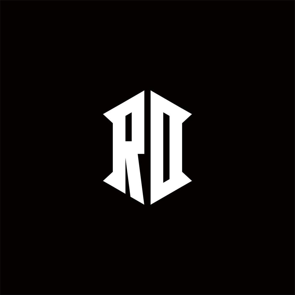 rd Logo Monogramm mit Schild gestalten Designs Vorlage vektor