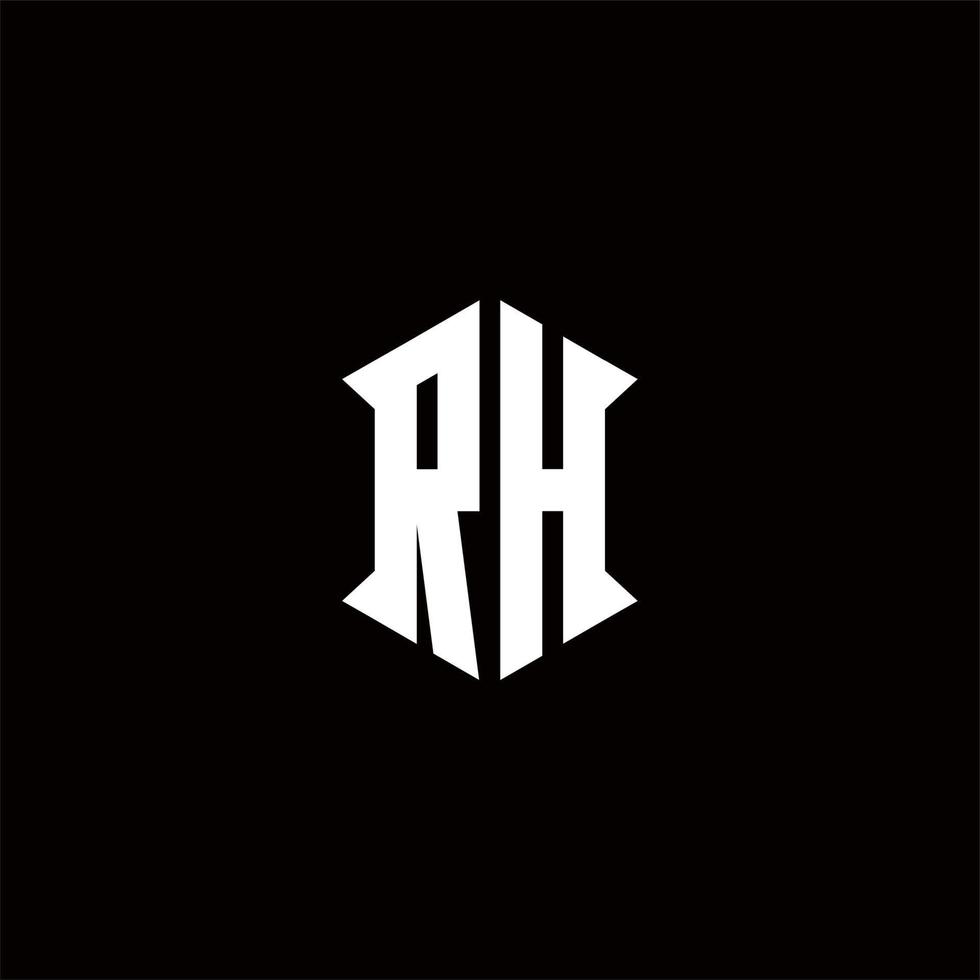 rh Logo Monogramm mit Schild gestalten Designs Vorlage vektor