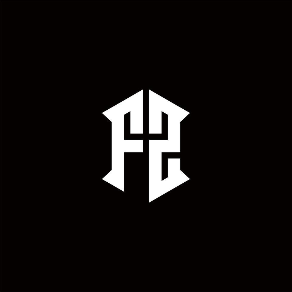 F Z logotyp monogram med skydda form mönster mall vektor