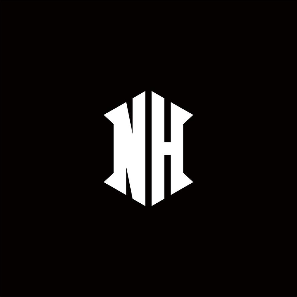 nh Logo Monogramm mit Schild gestalten Designs Vorlage vektor