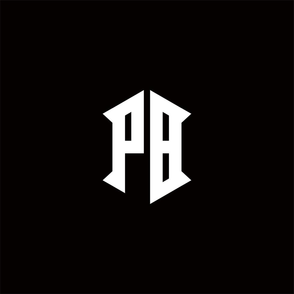 pb Logo Monogramm mit Schild gestalten Designs Vorlage vektor