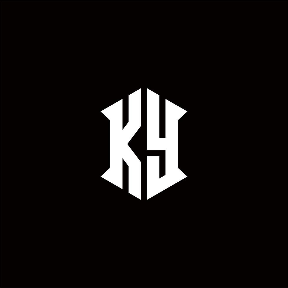 ky Logo Monogramm mit Schild gestalten Designs Vorlage vektor