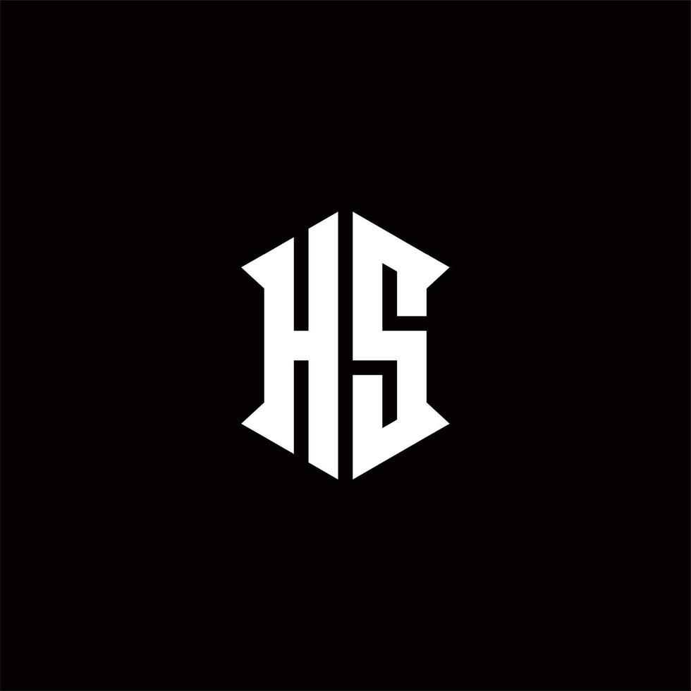 hs Logo Monogramm mit Schild gestalten Designs Vorlage vektor