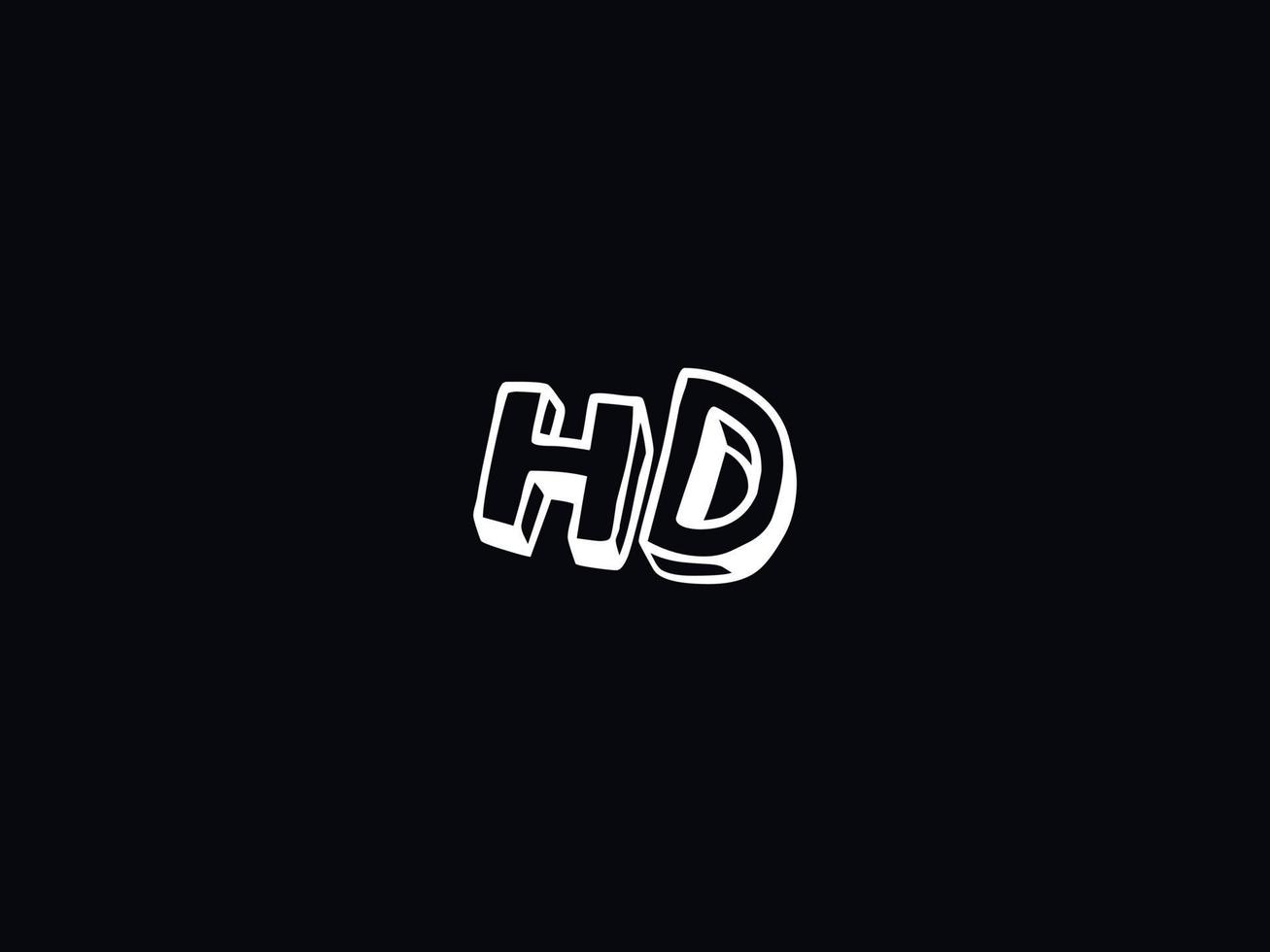 Typografie hd Logo, kreativ hd Bürste Brief Logo vektor