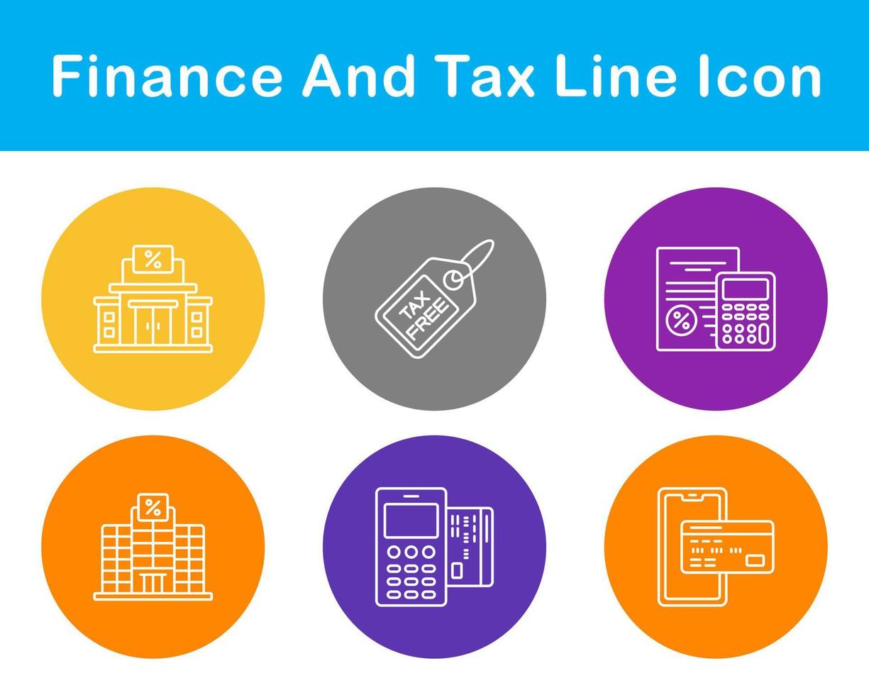 finansiera och beskatta vektor ikon uppsättning