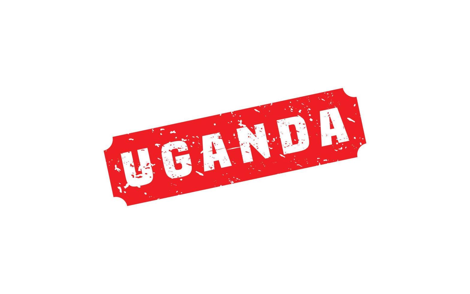 Uganda Briefmarke Gummi mit Grunge Stil auf Weiß Hintergrund vektor