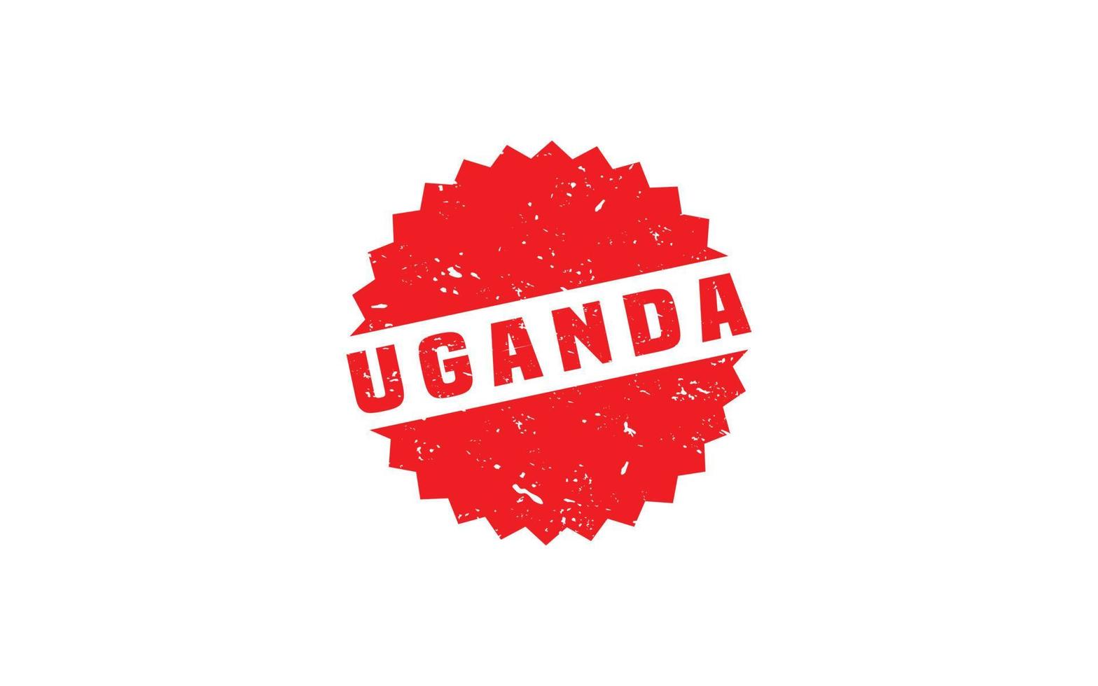 Uganda Briefmarke Gummi mit Grunge Stil auf Weiß Hintergrund vektor