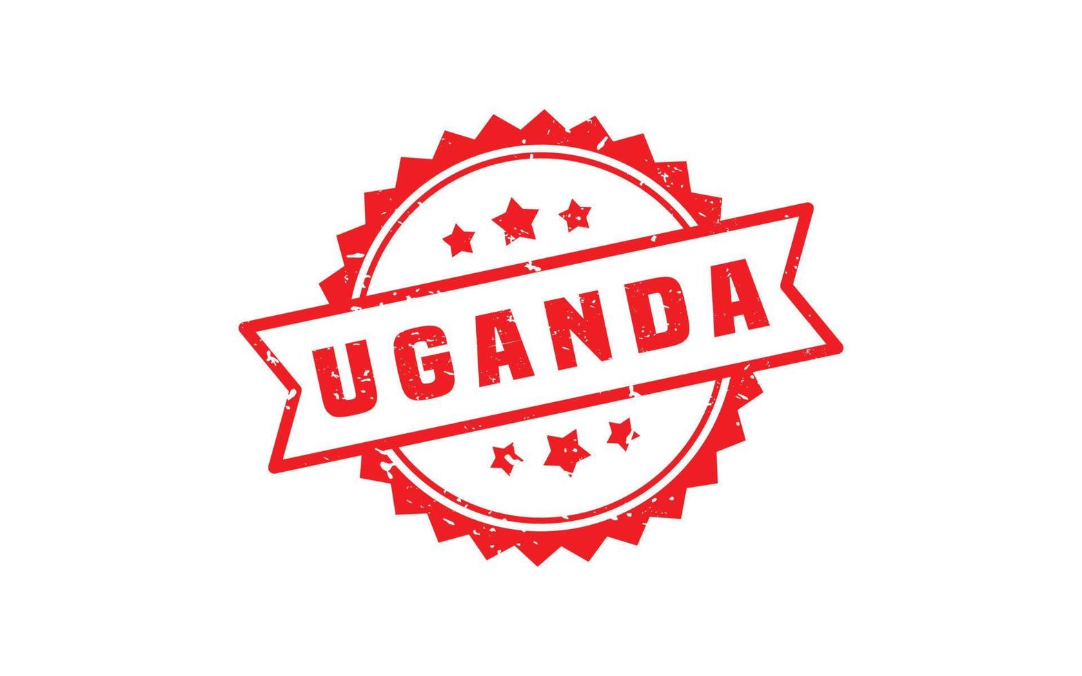 Uganda Briefmarke Gummi mit Grunge Stil auf Weiß Hintergrund vektor