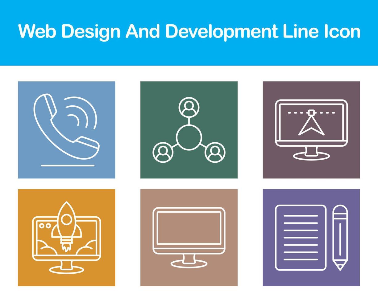 webb design och utveckling vektor ikon uppsättning