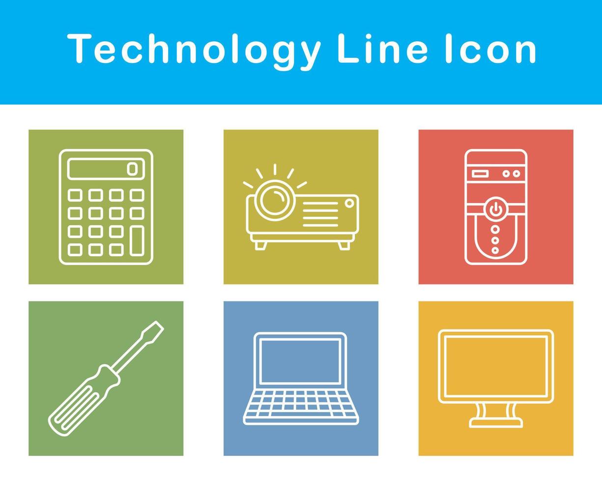teknologi vektor ikon uppsättning