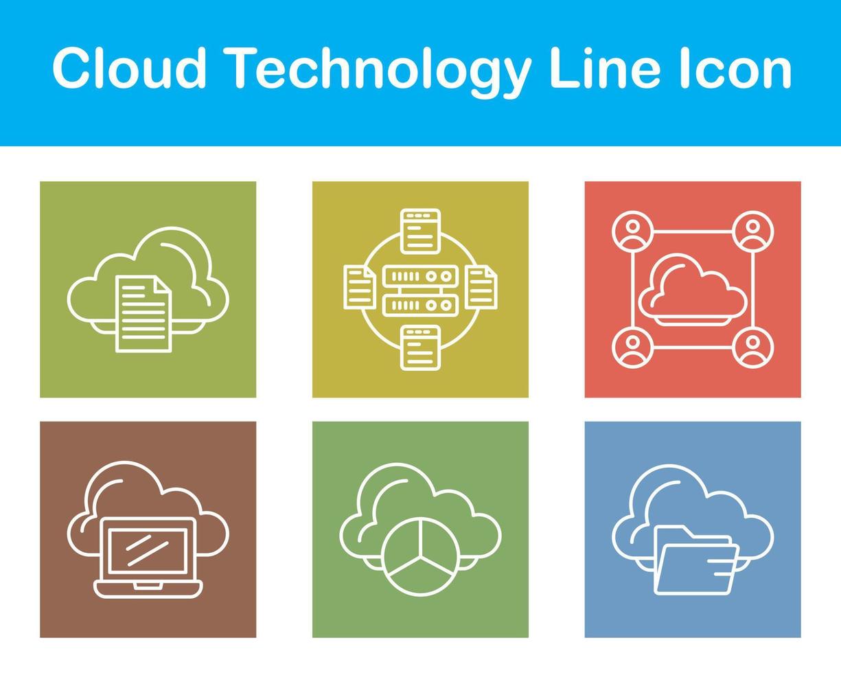 Wolke Technologie Vektor Symbol einstellen