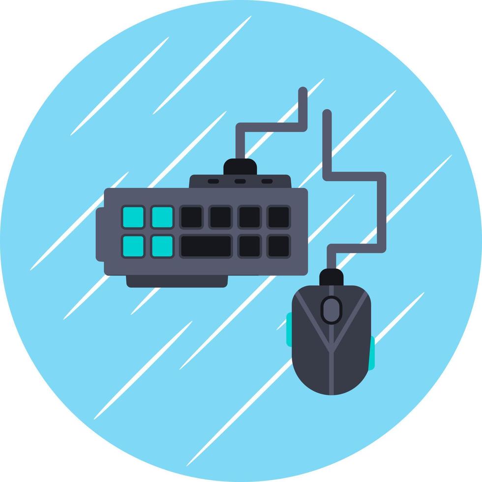 Gaming-Tastatur und Maus-Vektor-Icon-Design vektor