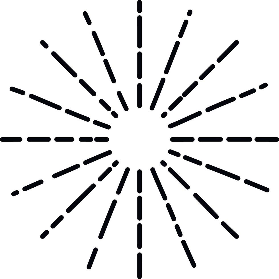 linear Zeichnung von Strahlen von das Sonne vektor