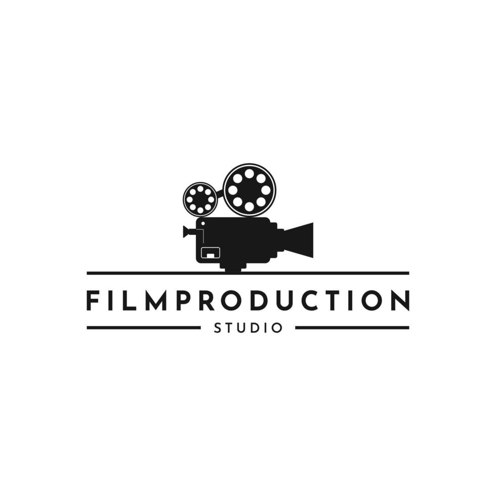 årgång video kamera filma för film bio produktion studio logotyp design vektor