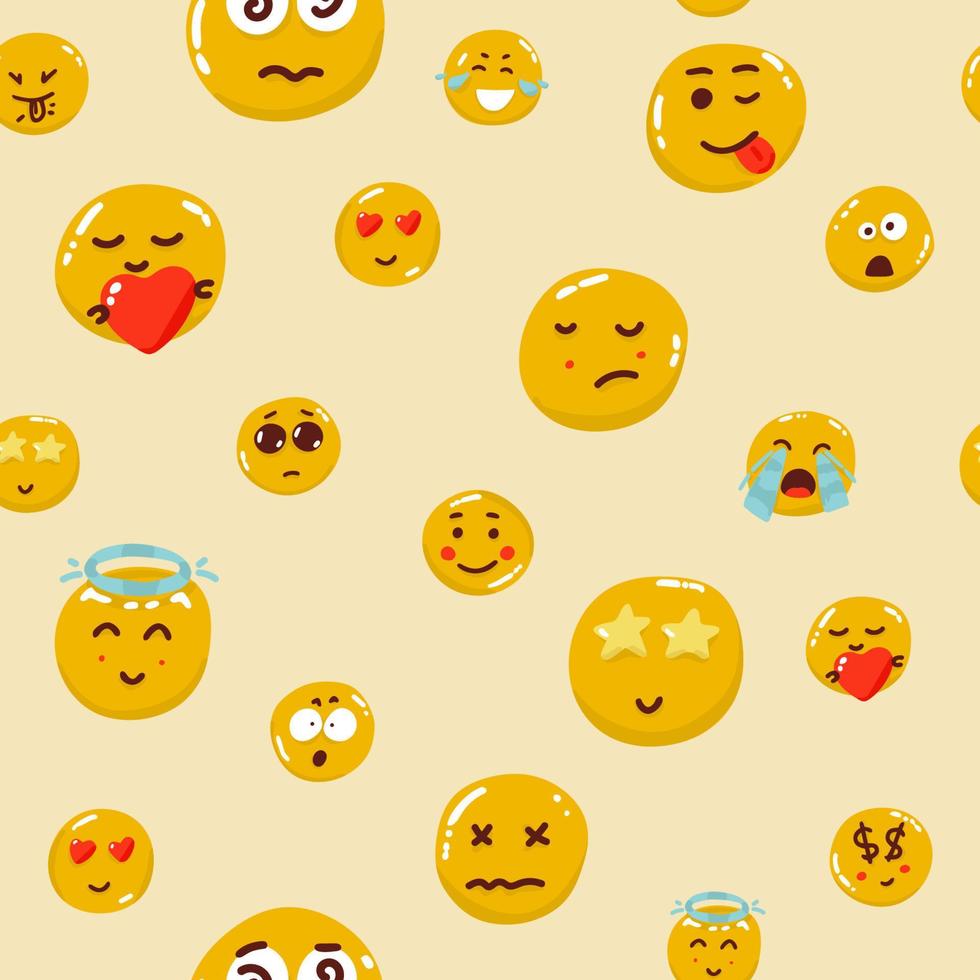 Pastell- Farben Lächeln Emoticons Muster. vektor