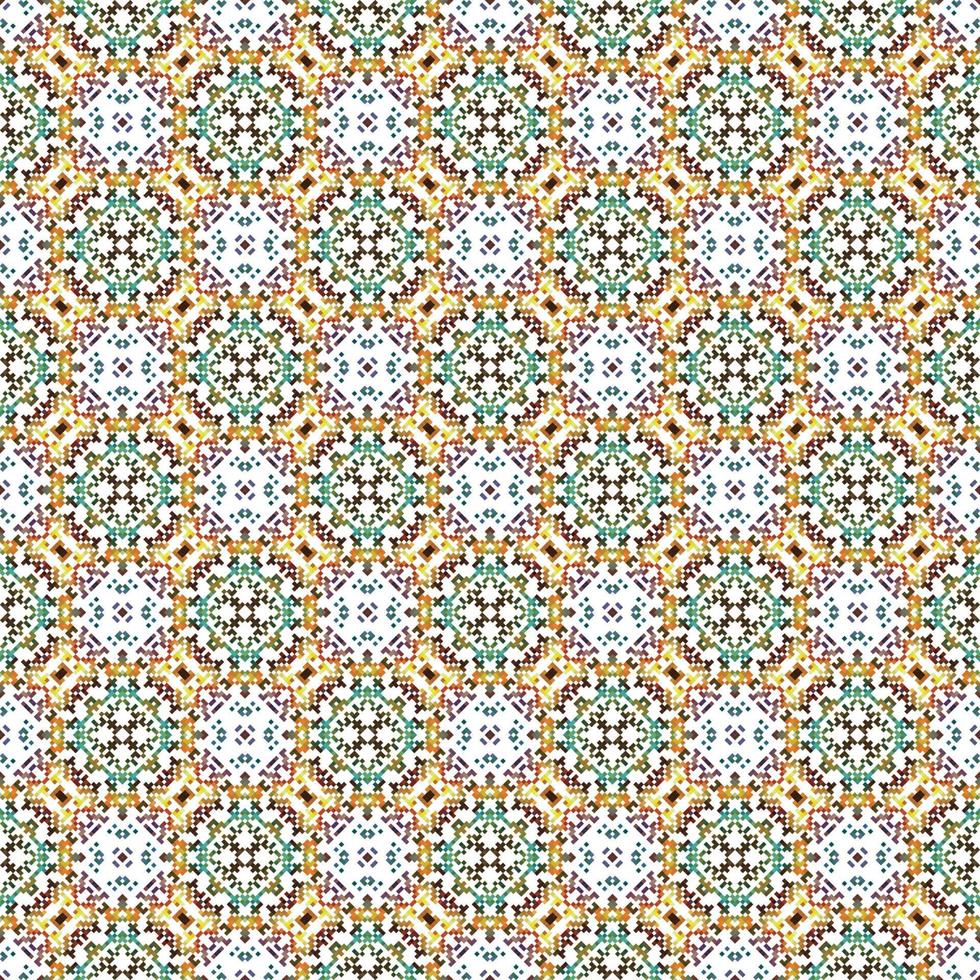 Blumen- gestrickt Stickerei auf Weiß hintergrund.geometrisch ethnisch orientalisch Muster traditionell. abstrakt Vektor Illustration. Design zum Textur, Stoff, Kleidung, Verpackung, Dekoration, Schal, Druck.