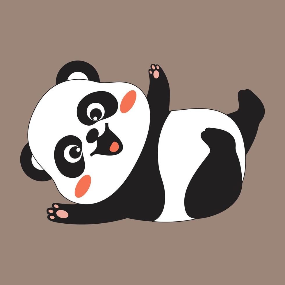 wenig Panda Schlafen Vektor Bild und Illustration