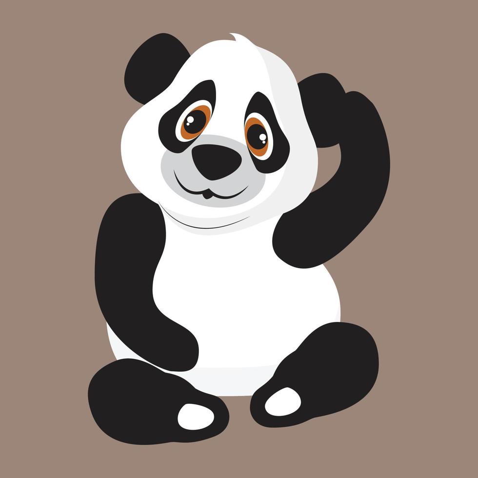 Hallo Panda Vektor Bild und Illustration