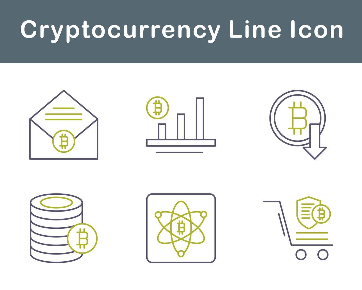 bitcoin och kryptovaluta vektor ikon uppsättning