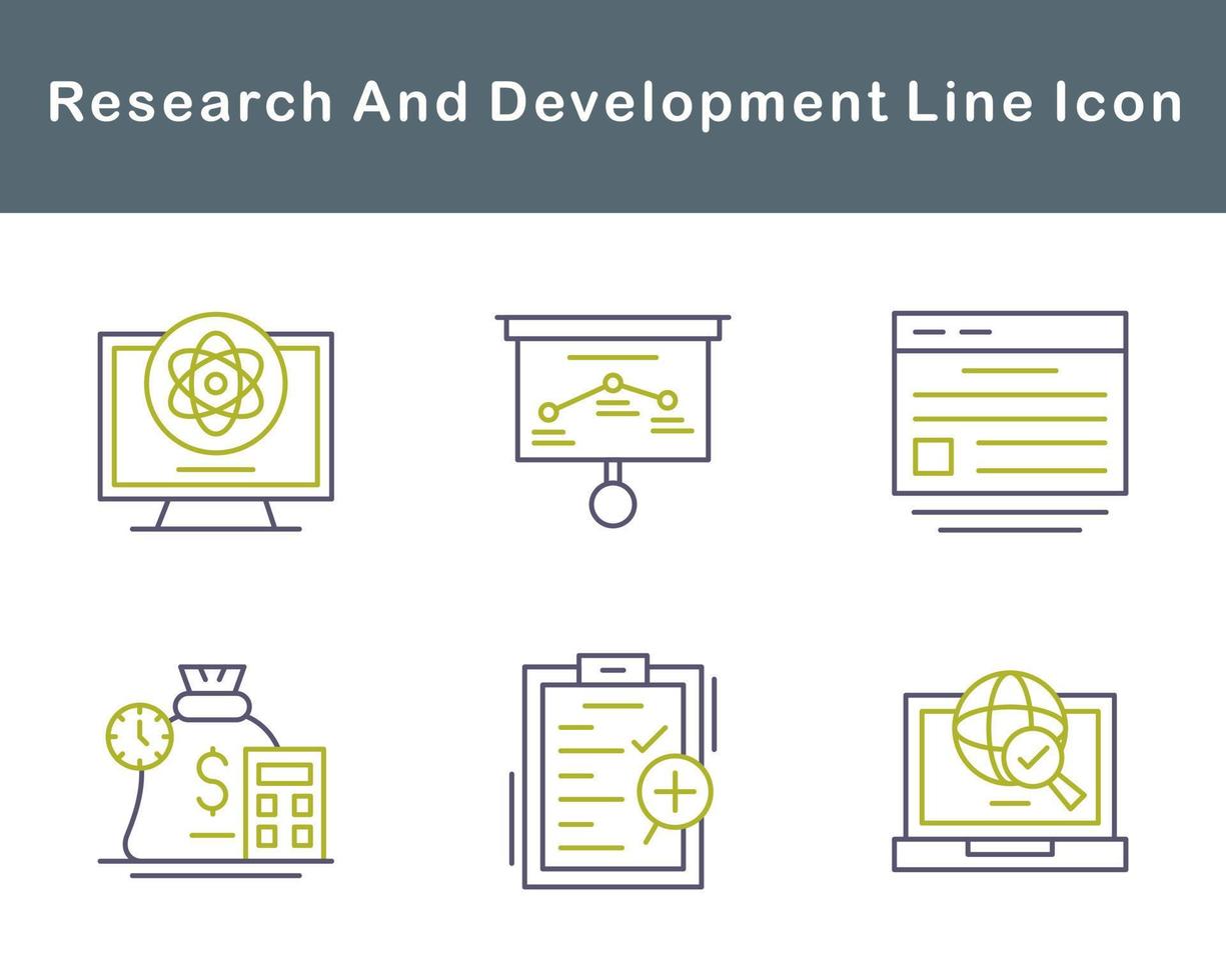 forskning och utveckling vektor ikon uppsättning