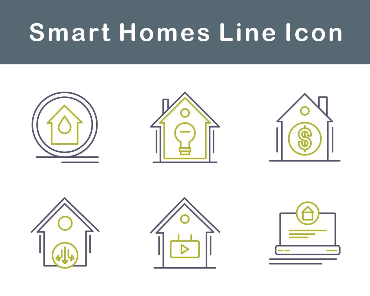 smart hem vektor ikon uppsättning