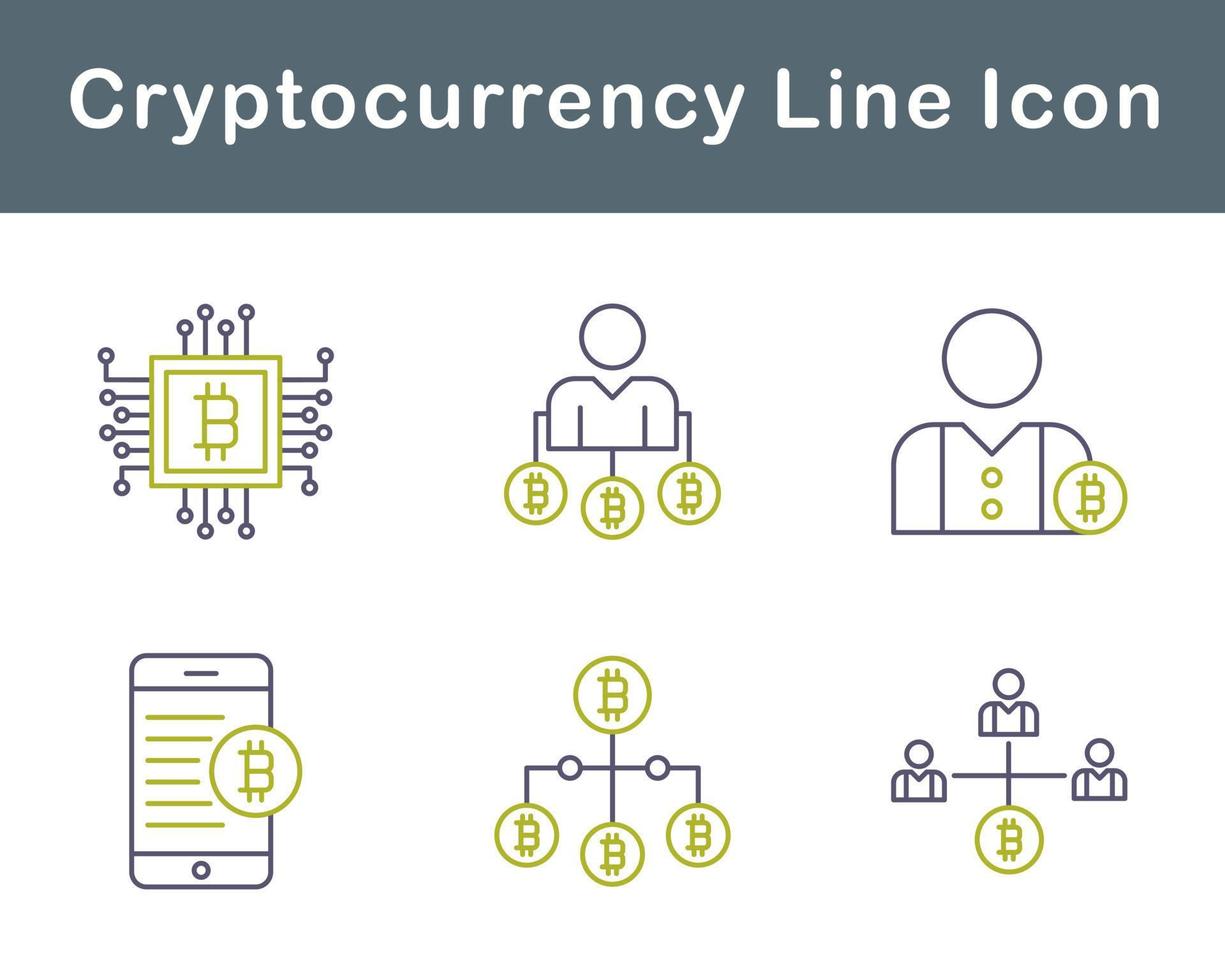 bitcoin och kryptovaluta vektor ikon uppsättning