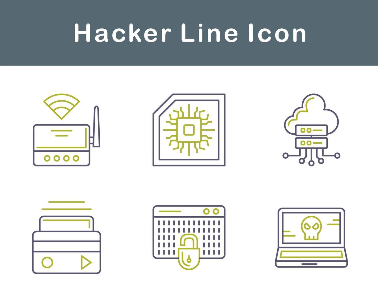 hacker vektor ikon uppsättning