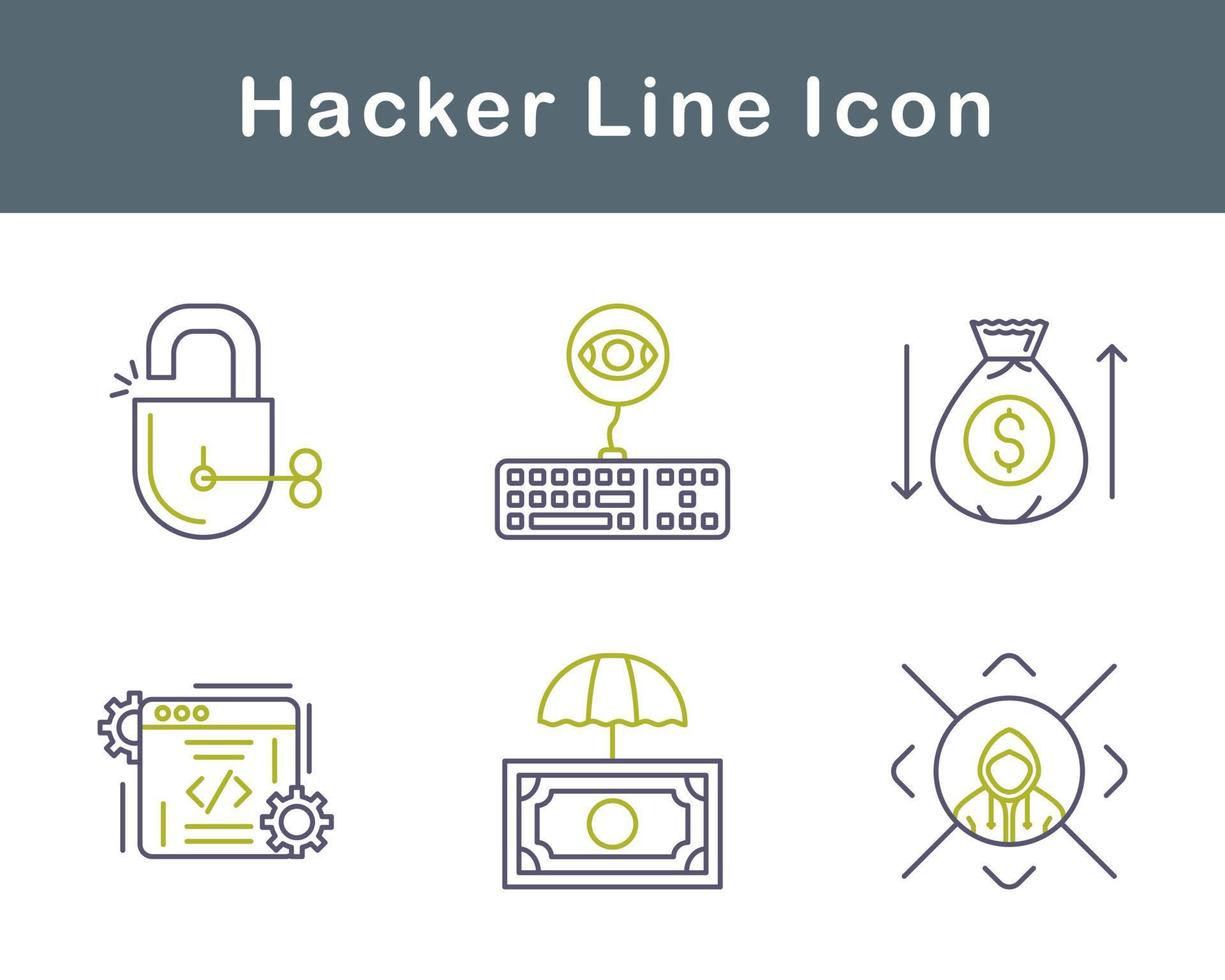 Hacker-Vektor-Icon-Set vektor