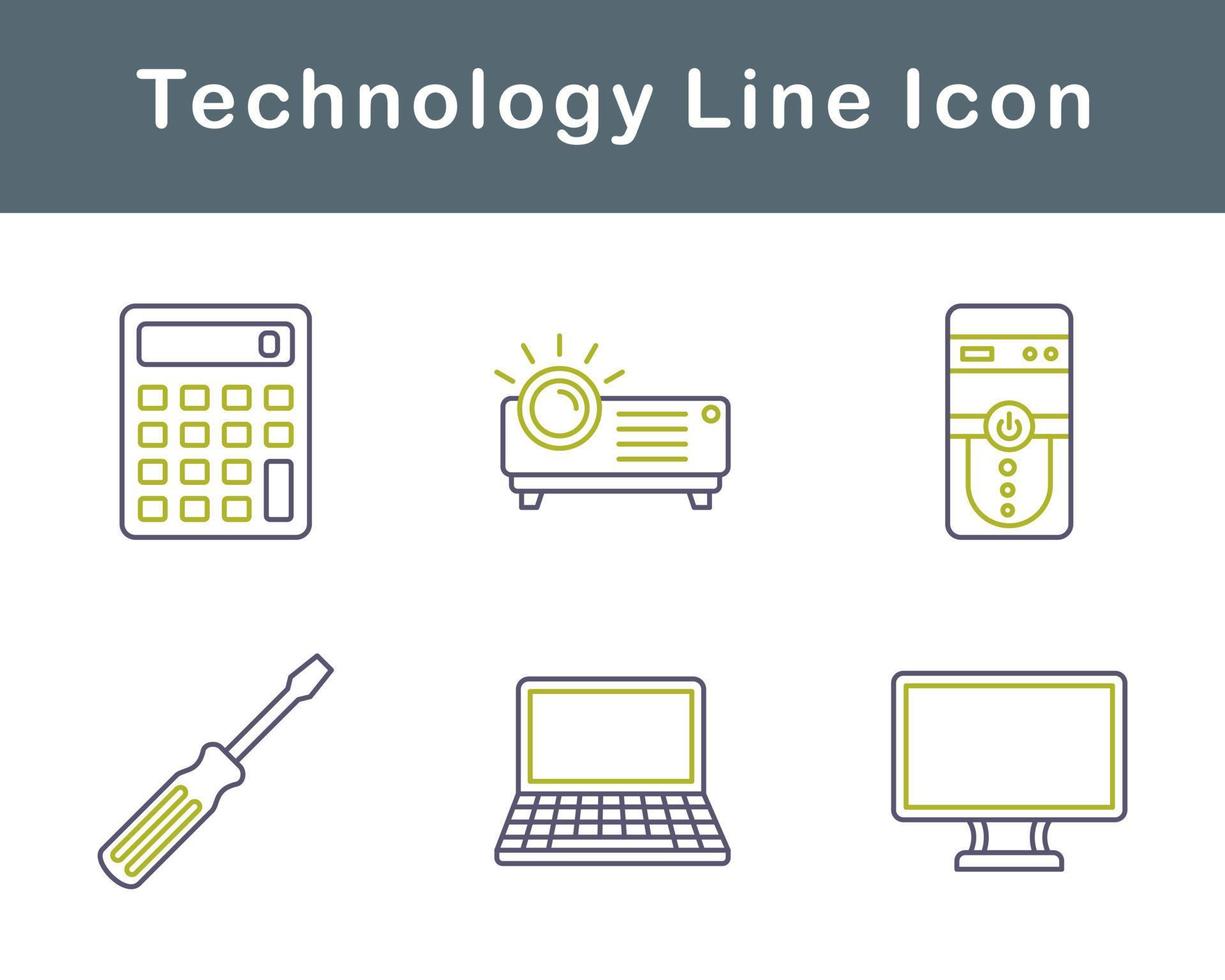 teknologi vektor ikon uppsättning