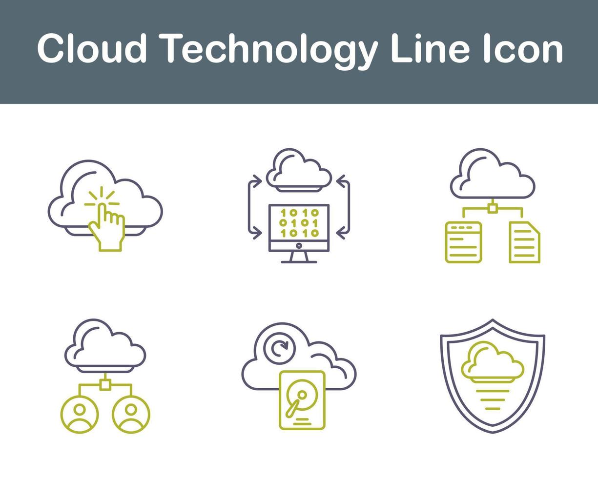 moln teknologi vektor ikon uppsättning