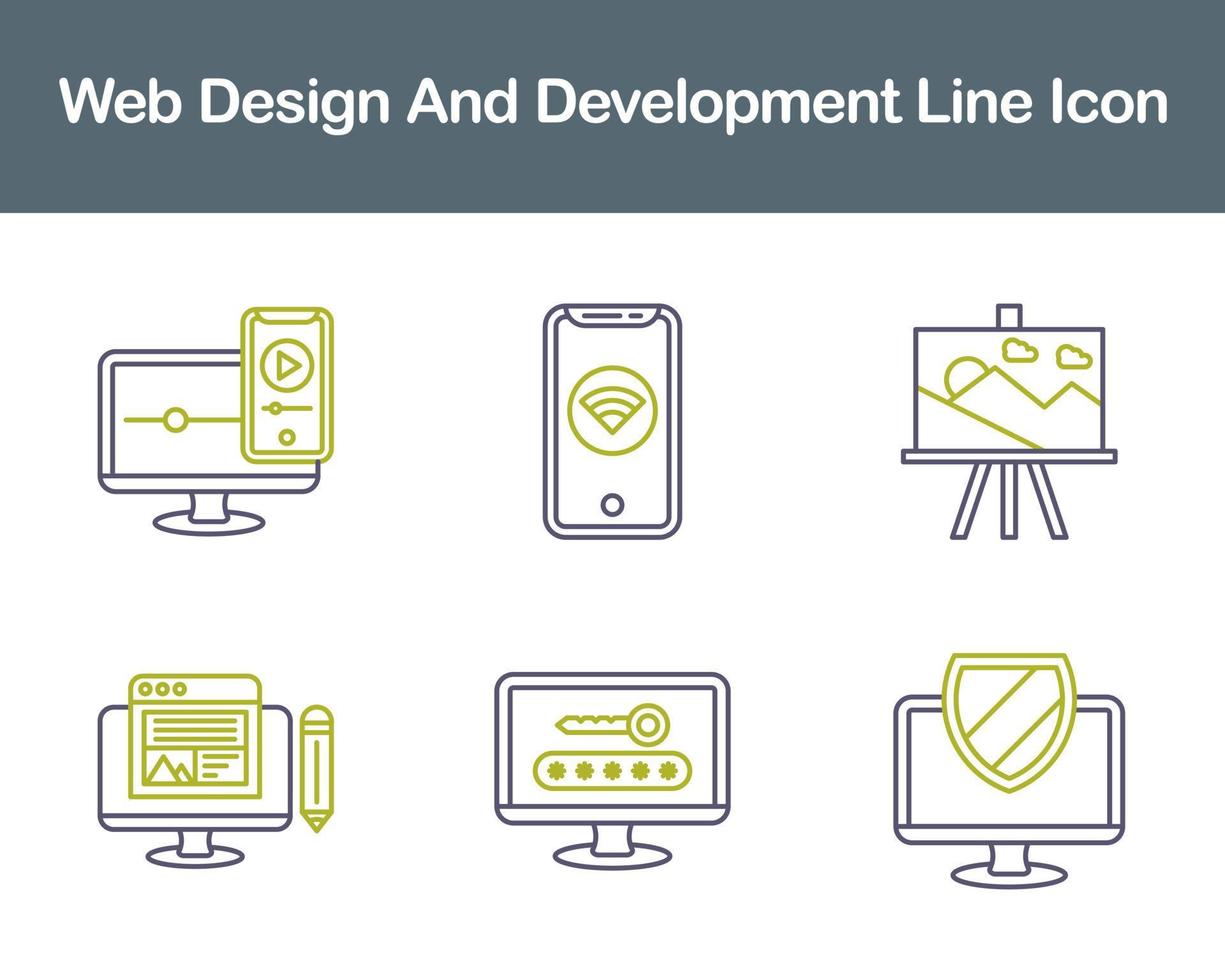 Netz Design und Entwicklung Vektor Symbol einstellen