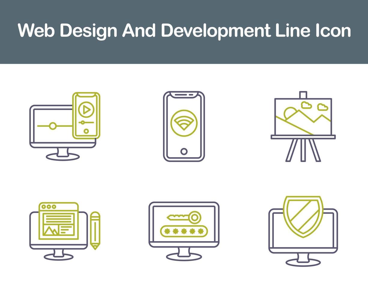 webb design och utveckling vektor ikon uppsättning